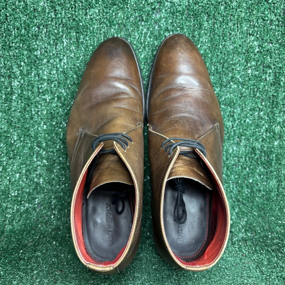 Suitsupply Goodyear Welted Leather Chukka Classic Dress Boot Brown Mens Size 9
